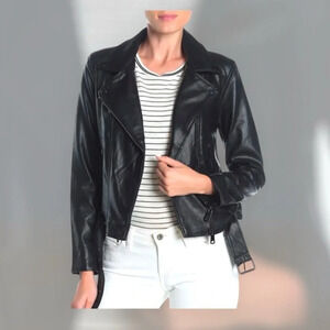 Elodie Women’s Black Faux Leather Moto Jacket Size US L